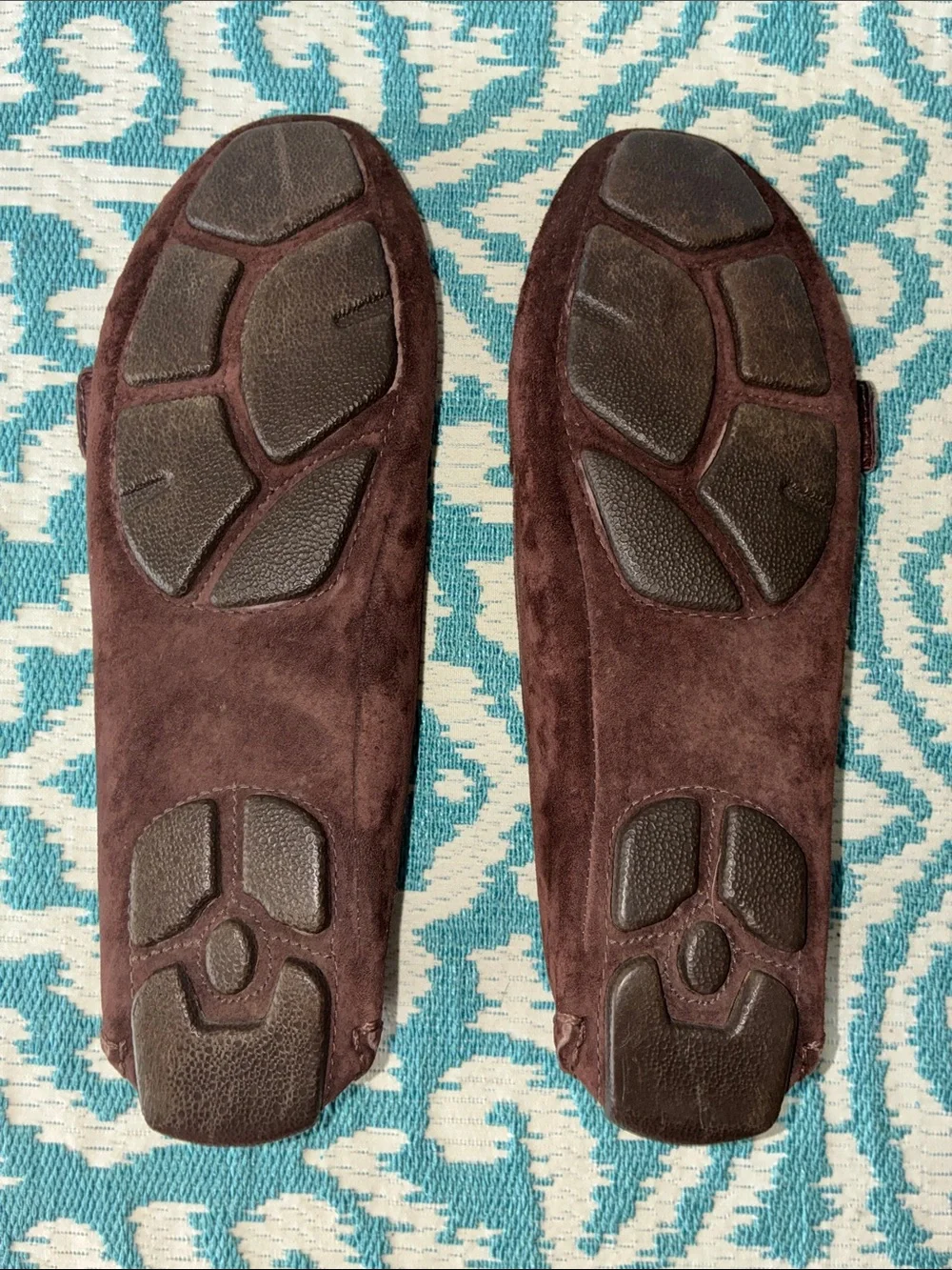 UGG Women’s Dark Brown Suede Shearling-Trim Loafers Sz 8